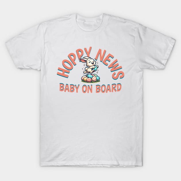 Hoppy News Baby On Board Eater Pregnancy Announcement T-Shirt by Norse Magic